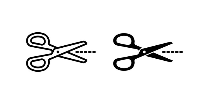 Scissors icon set. Cut sign. for mobile concept and web design. vector illustration