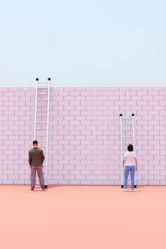 Inequality, gender, age, wealth gap concept 