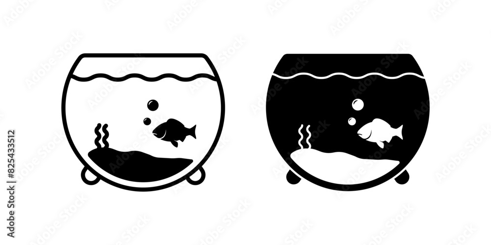 Wall mural Aquarium icon set. for mobile concept and web design. vector illustration - Wall murals