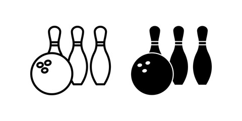 Bowling icon set. for mobile concept and web design. vector illustration