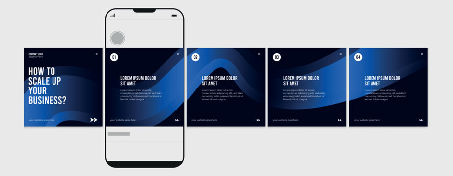 Set of Instagram Carousel Post, editable social media instagram carousel post, modern and creative business carousel post template, eps 10