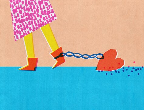 Insane, toxic love. Prison, prisoner concept.