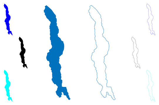 Lake Malawi (Tanzania, Mozambique, Africa, African Great Lakes) map vector illustration, scribble sketch Lake Nyasa or Lago Niassa map