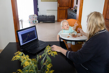 Mother trading from home