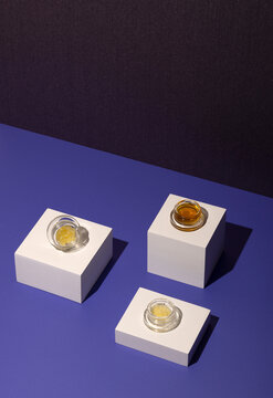 Product display of cannabis extract concentrates