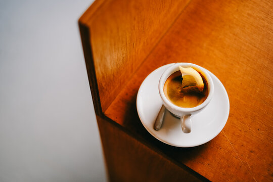 Italian-style coffee with lemon