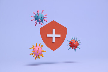 Anti bacterial or germ defence, immune system protect medical poster