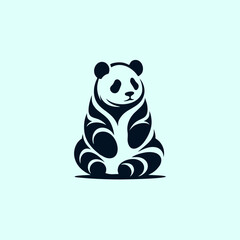 panda logo design concept icon