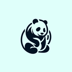 panda logo design concept icon