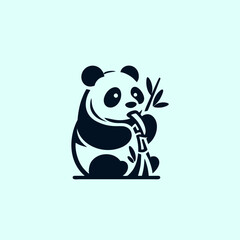 panda logo design concept icon