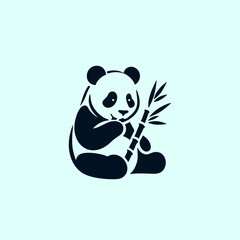panda logo design concept icon