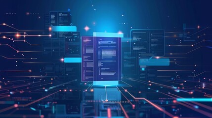 efficient document management system interface centralized digital repository for organization vector illustration