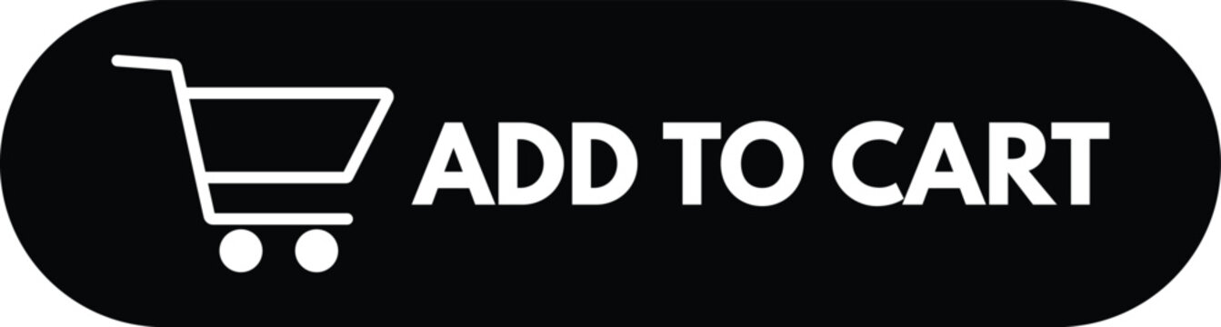 Add to cart label with shopping cart icon . Add to cart button icon vector
