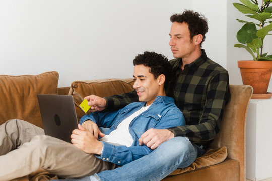LGBTQ+ Couple Shopping Online