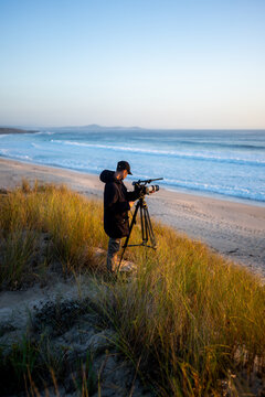 filmmaker shooting at the beach