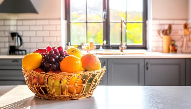 Obstkorb in einer K&uuml;che 