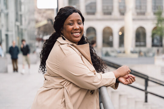 Portrait of Plus size woman in th street