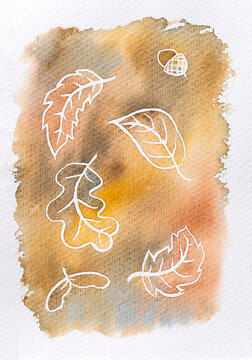 Fall watercolor leaves