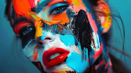 Bold conceptual makeup incorporating elements of street art.