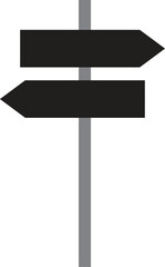 Blank road sign isolated on white background . Traffic signs with direction arrows . Hint icon sign . Vector illustration