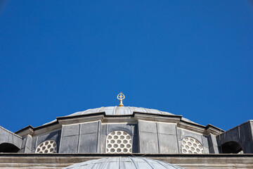 Mihrimah Sultan Mosque in Uskudar Istanbul. Mosque and clear sky. A Mosque in Istanbul