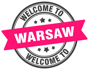 Welcome to Warsaw stamp. Warsaw round sign