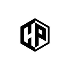 initial letter HP hexagon logo vector