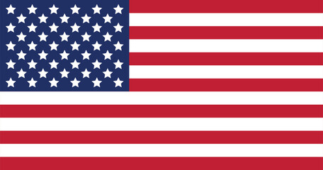 Fototapeta premium United States Flag USA flag flat style Symbol of America Red White blue Stripes and stars