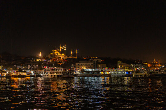 Istambul Cityscape At Night.