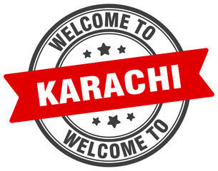 Welcome to Karachi stamp. Karachi round sign