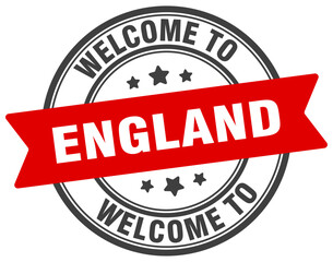 Welcome to England stamp. England round sign