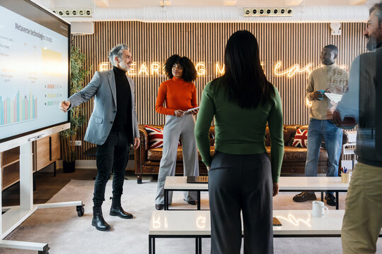 Business presentation in a modern office setting