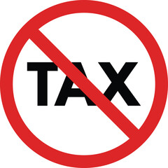 Obraz premium No tax sign isolated on white background . Free pay sign vector