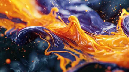 Close Up of Yellow and Blue Liquid Substance