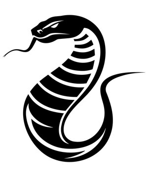 recommend clip art: Logo style silhouette of a cobra, abstract snake logo