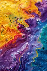 Vibrant Painting With Water Droplets