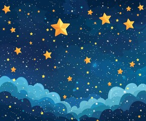 Night Sky With Stars and Clouds