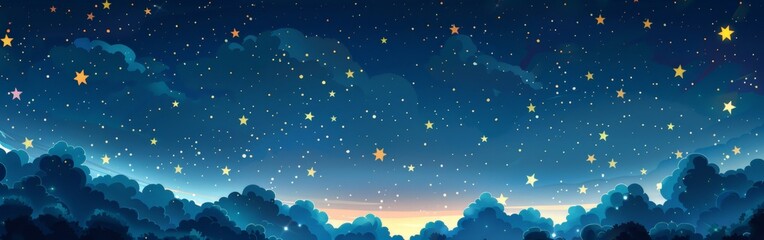Fototapeta premium Night Sky With Stars Painting