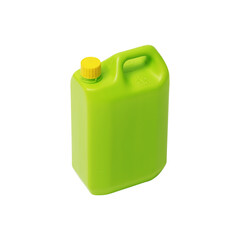 Green plastic canister isolated on white background