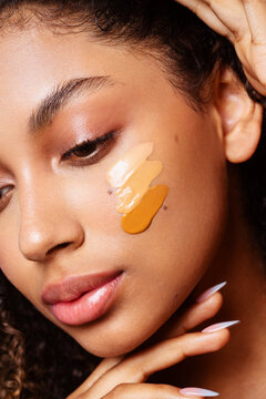 Beauty Portrait with Foundation Swatches