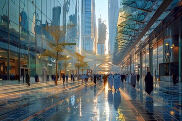 Golden Hour in the Modern City: Urban Life at Sunset in Saudi Arabia