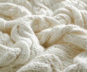 Close Up of White Woolen Blanket