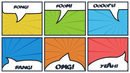 Comics infographic with 6 steps, options, parts or processes. Business data visualization. Creative infographic template © Tetiana