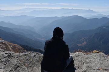 hiker in the mountains