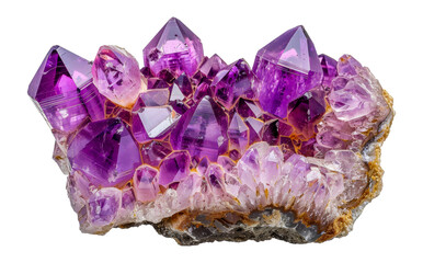 Fototapeta premium Purple amethyst crystal, cut out - stock png.