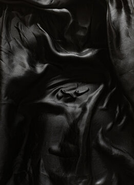 Wet Glossy Black Fabric