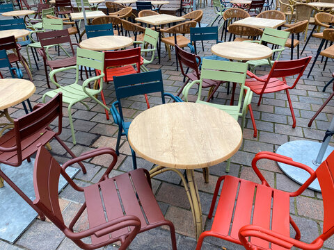 empty chairs and tables