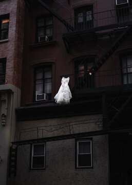 Wedding Dress at Window