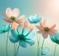 abstract background of transparent flowers