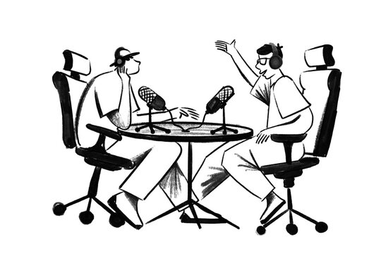 Recording Podcast Interview Between Two Men